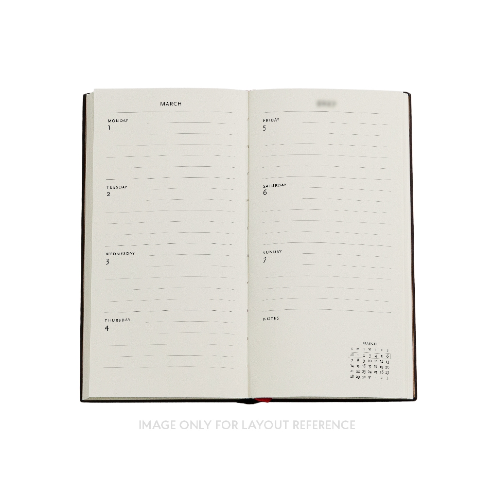 2027 Lotus River Slim Horizontal Hardcover 12-Month Weekly Planner, 160pg, 100GSM by Paperblanks (Living with Yuko)