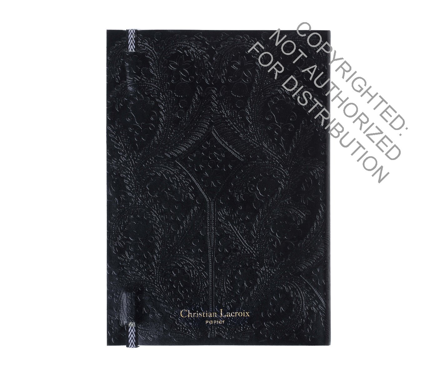 Christian Lacroix A6 Journal, Black Paseo Pattern - 4.25" x 6" - Layflat Writing Journal with 152 Ruled Ivory Pages