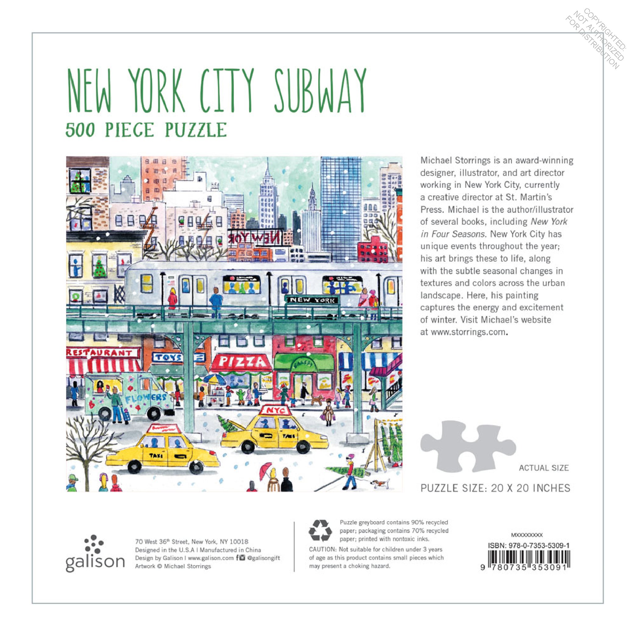 Michael Storrings New York City Subway 500 Piece Puzzle