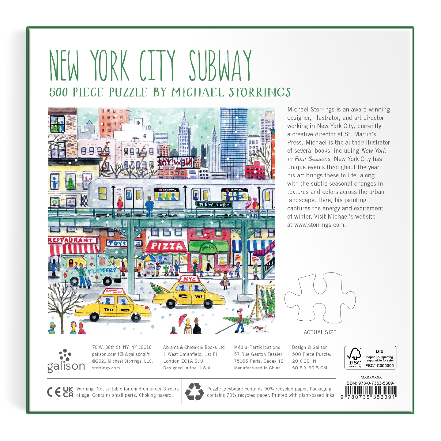 Michael Storrings New York City Subway 500 Piece Puzzle