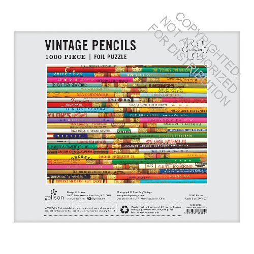 Phat Dog Vintage Pencils 1000 Piece Foil Stamped Puzzle