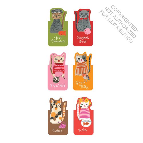 Cool Cats Magnetic Bookmarks
