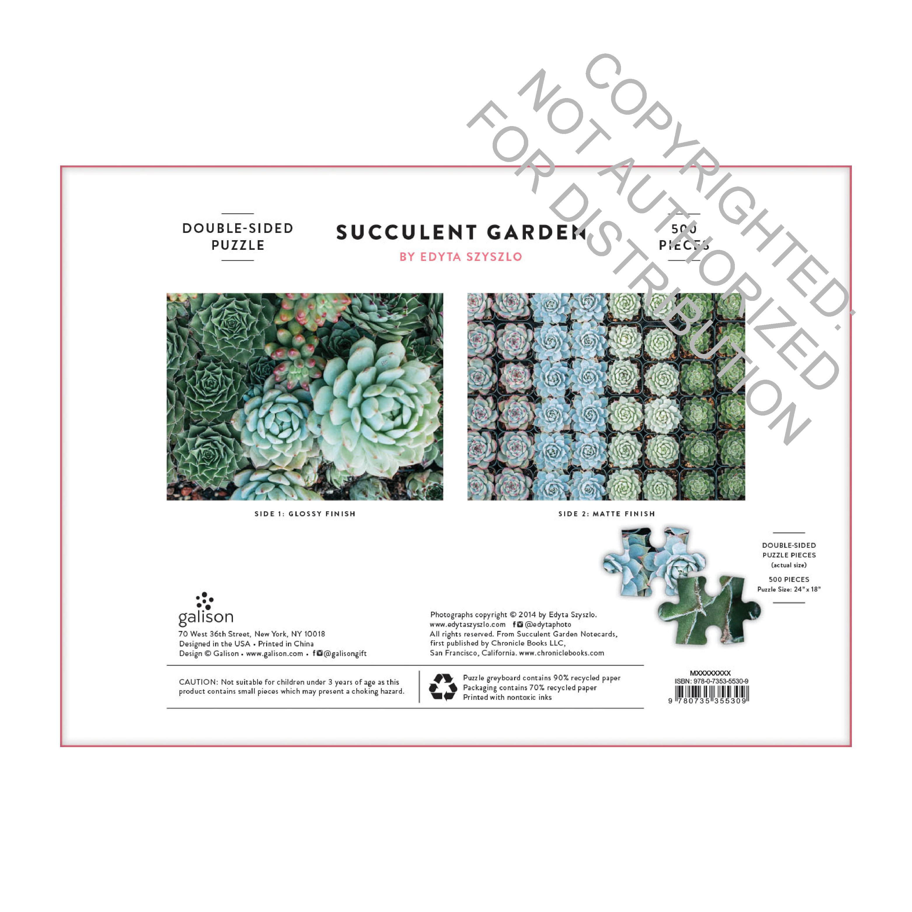 Succulent Garden 2-sided 500 Piece Puzzle