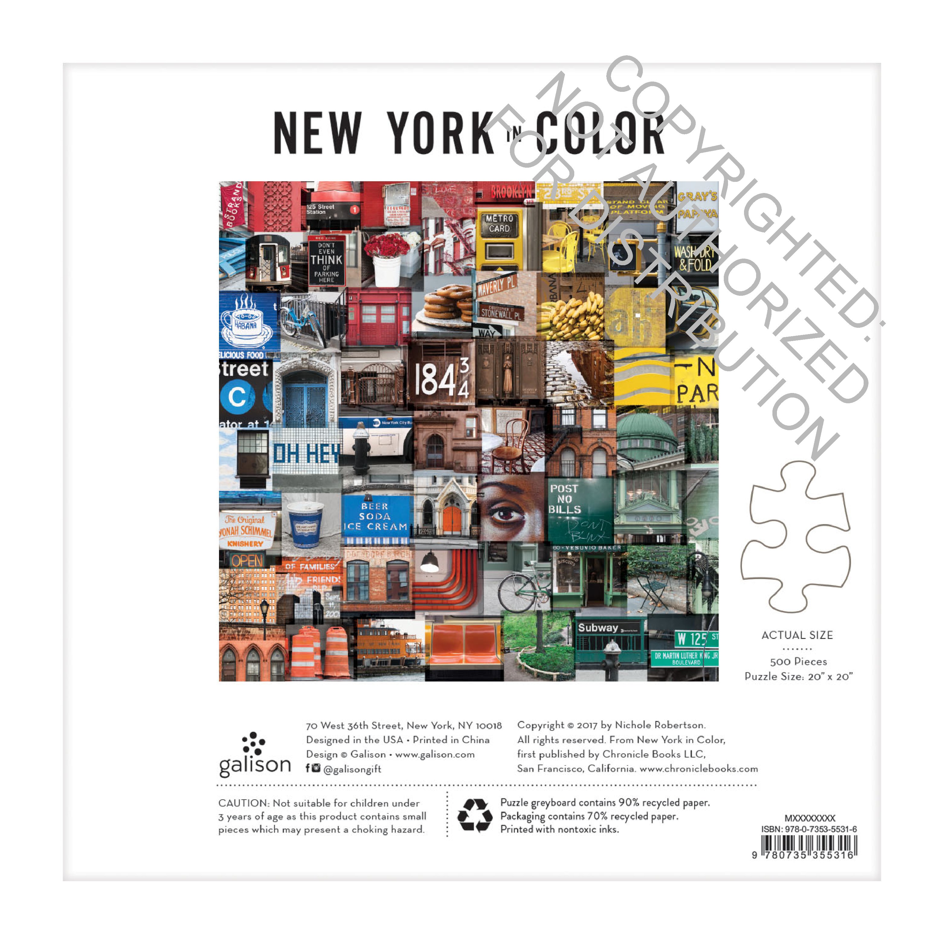 New York in Color 500 Piece Puzzle