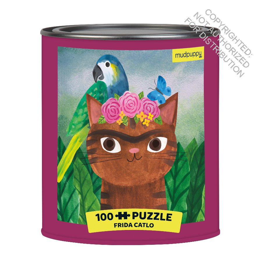 Frida Catlo Artsy Cats 100 Piece Puzzle Tin