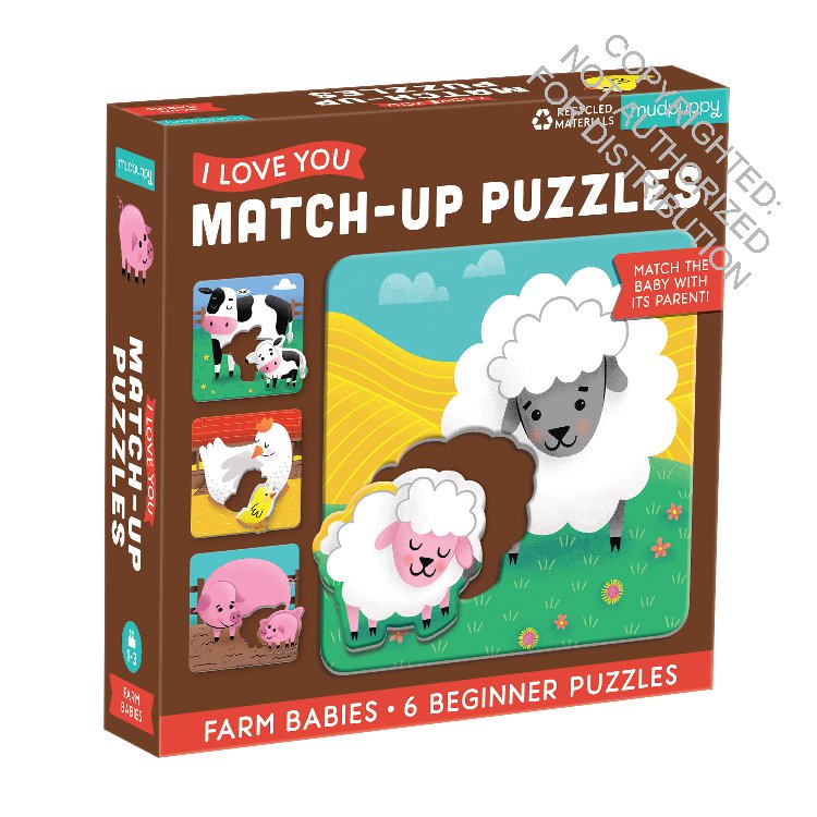Farm Babies I Love You Match-Up Puzzles