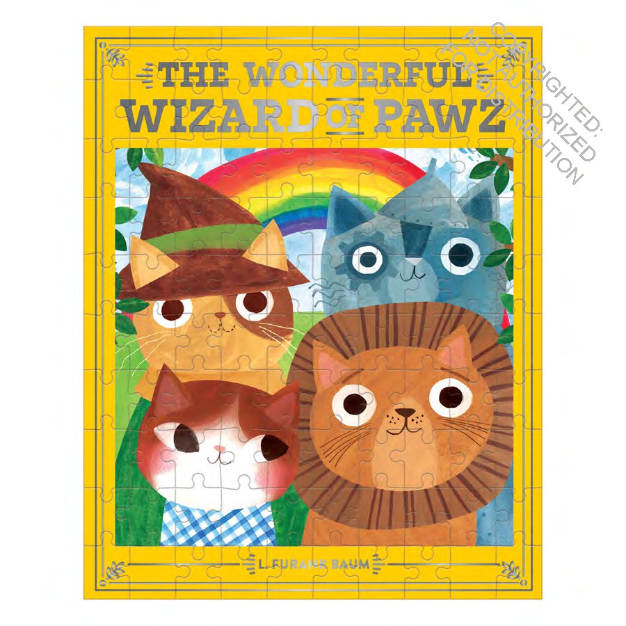 The Wonderful Wizard of Pawz Bookish Cats 100 Piece Puzzle