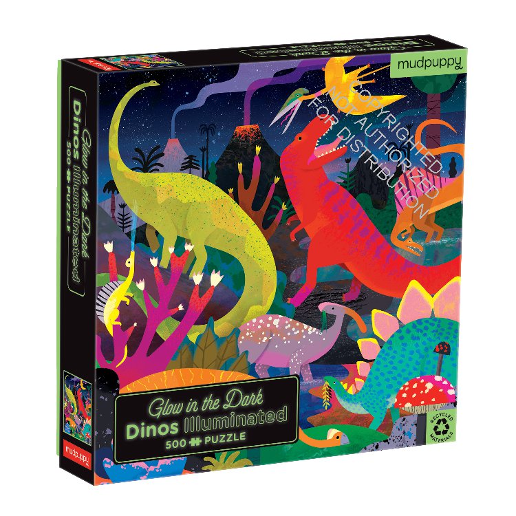 Dinosaurs Illuminated 500 Piece Glow in the Dark Family Puzzle