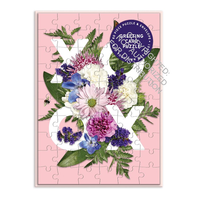 Say It With Flowers XOXO Greeting Card Puzzle