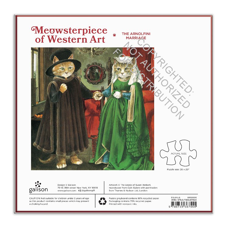The Arnolfini Marriage Meowsterpiece of Western Art 500 Piece Puzzle