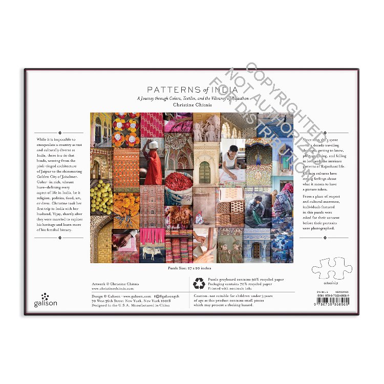 Patterns of India: A Journey Through Colors, Textiles and the Vibrancy of Rajasthan 1000 Piece Puzzle