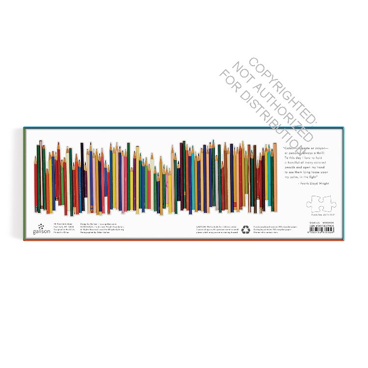 Frank Lloyd Wright Colored Pencils Shaped 1000 Piece Panoramic Puzzle