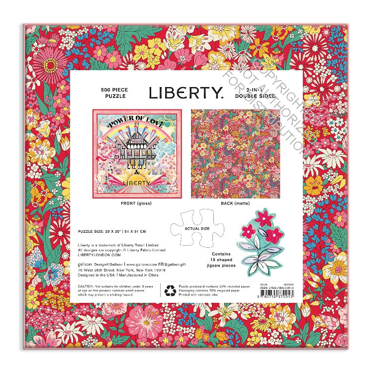 Liberty Power of Love 500 Piece Double Sided Puzzle with Shaped Pieces