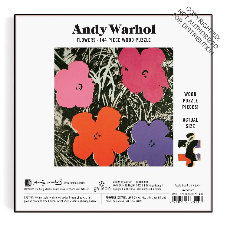 Andy Warhol Flowers 144 Piece Wood Puzzle