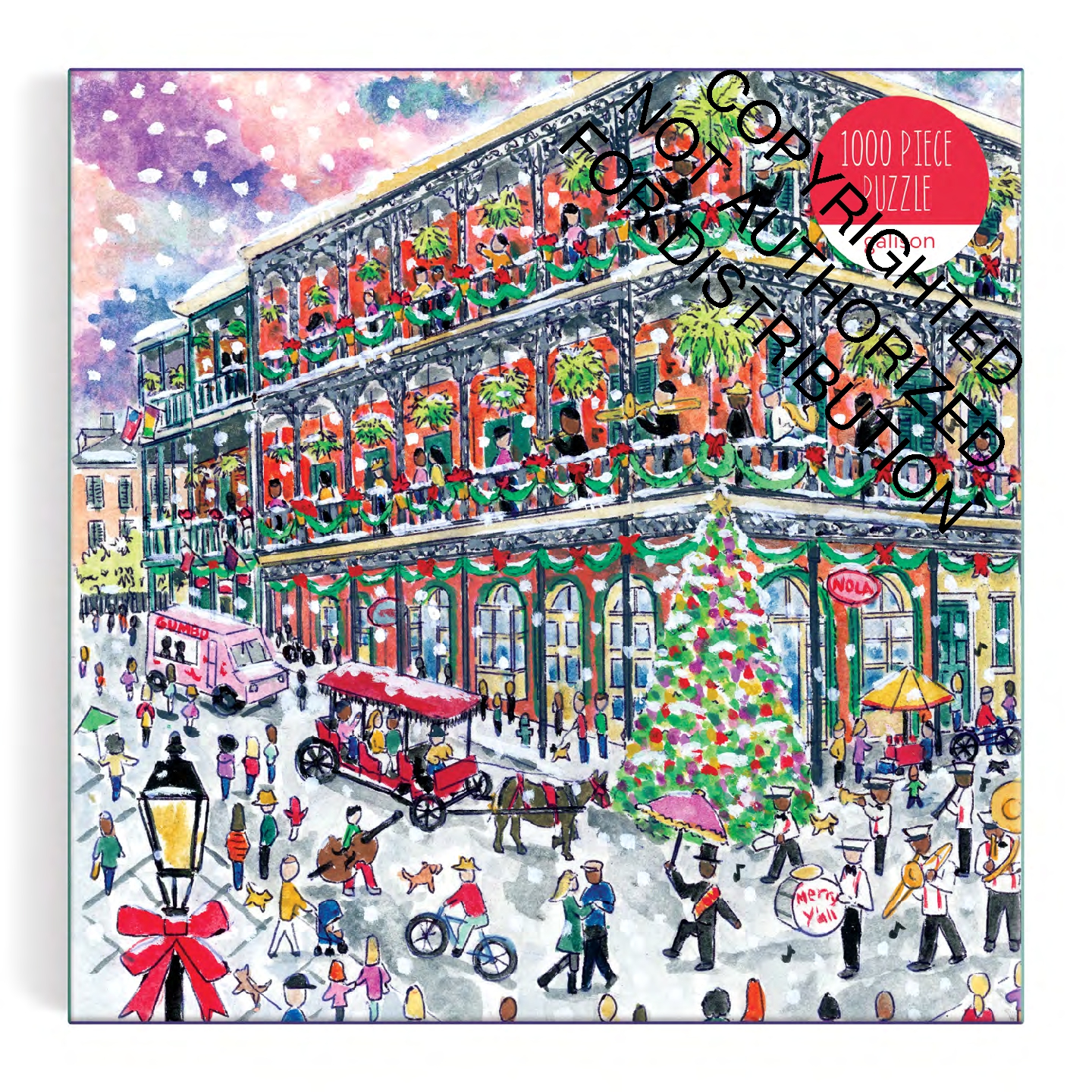 Michael Storrings Christmas in New Orleans 1000 Piece Puzzle with Square Box