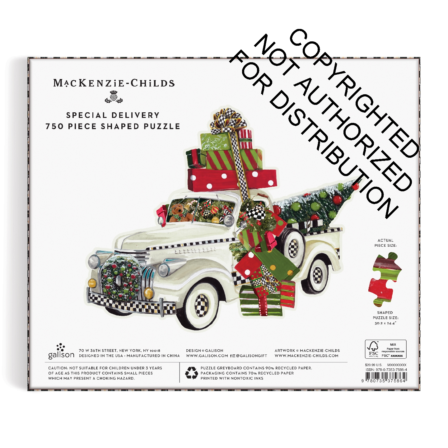 MacKenzie-Childs Special Delivery 750 Piece Shaped Puzzle