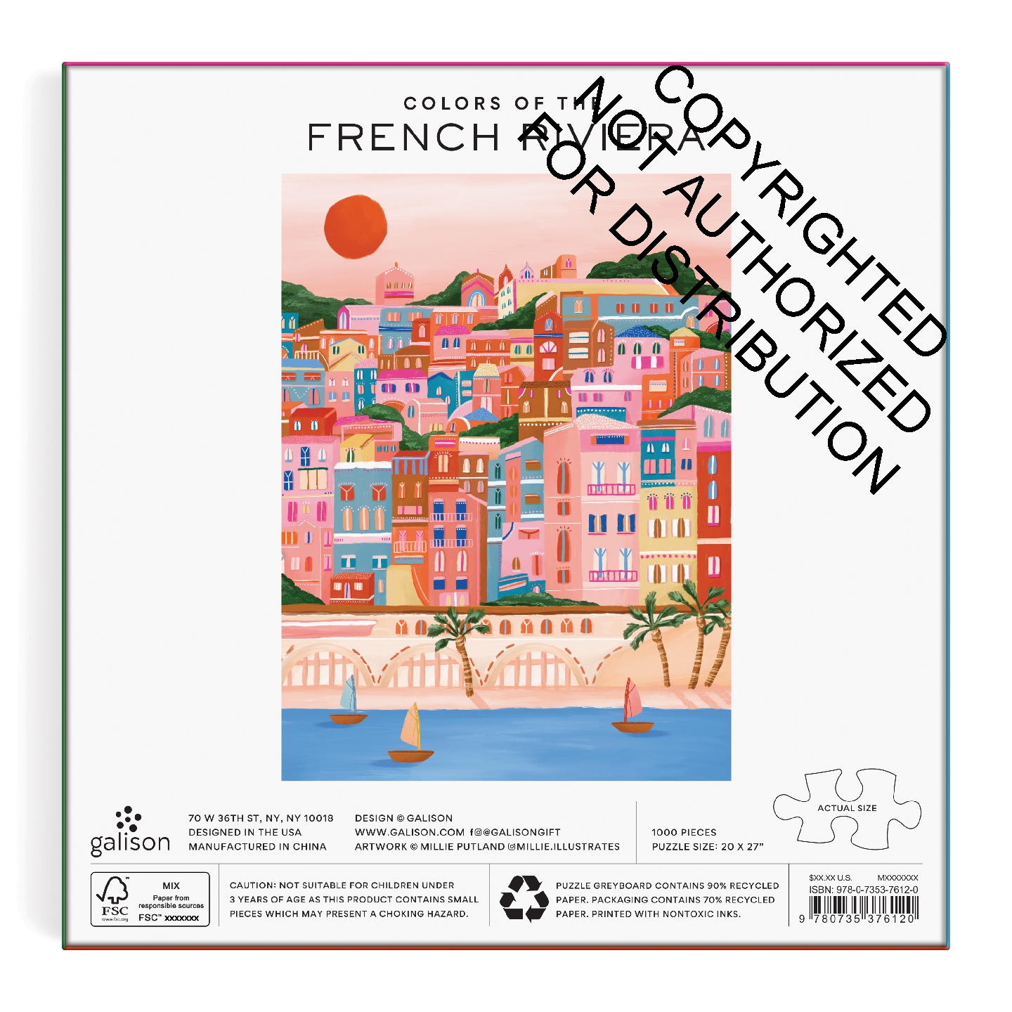 Colors Of The French Riviera 1000 Piece Puzzle in Square Box