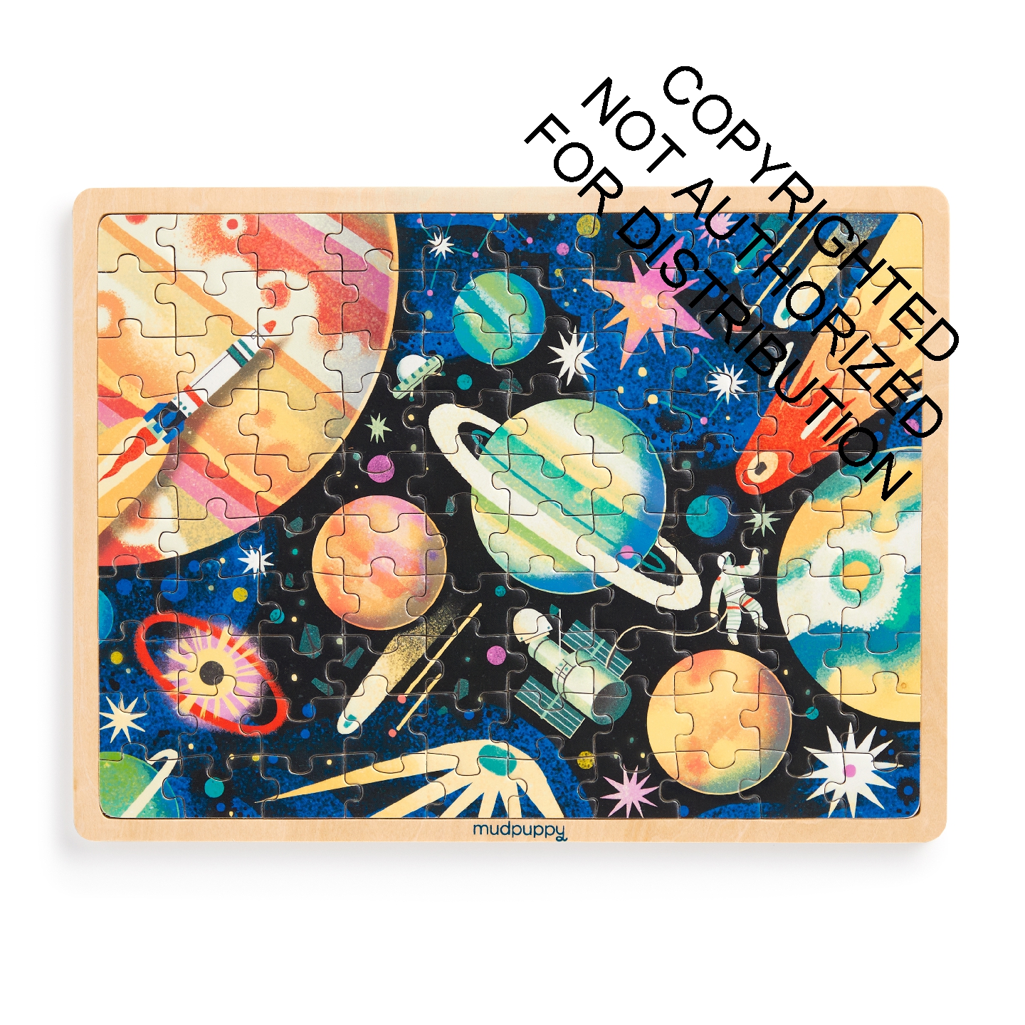 Space Mission 100 Piece Wood Puzzle + Display