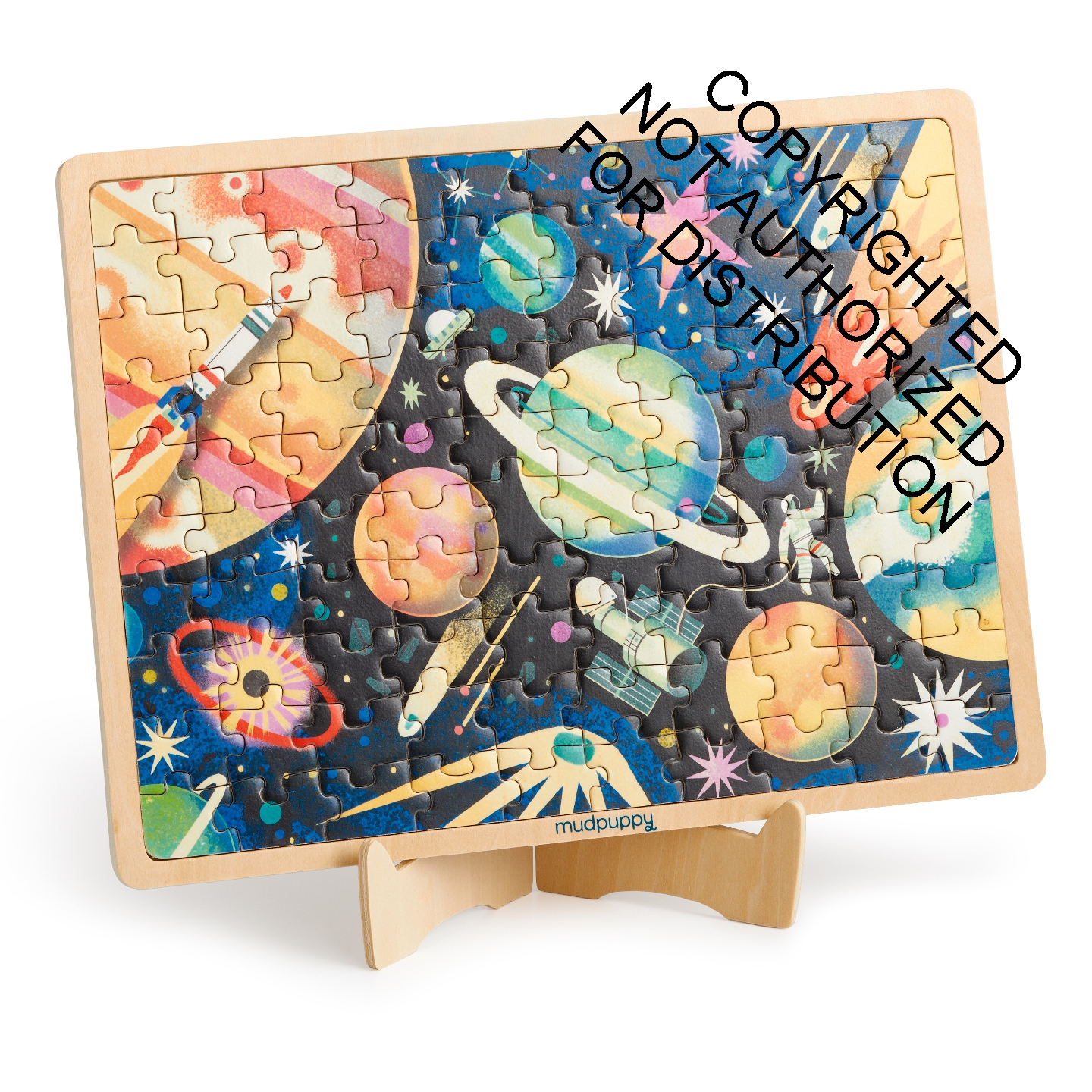 Space Mission 100 Piece Wood Puzzle + Display