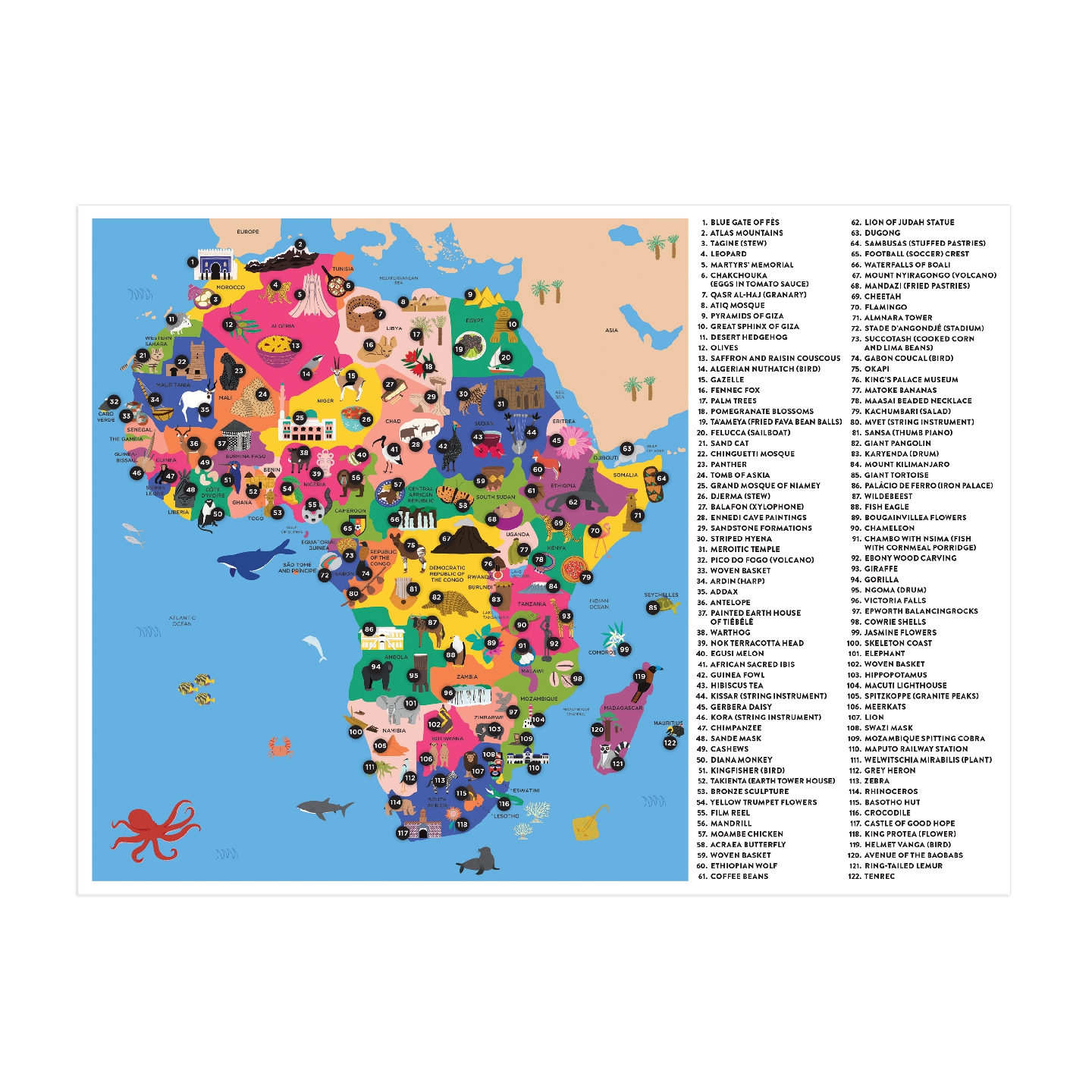 Map of Africa 70 Piece Geography Puzzle