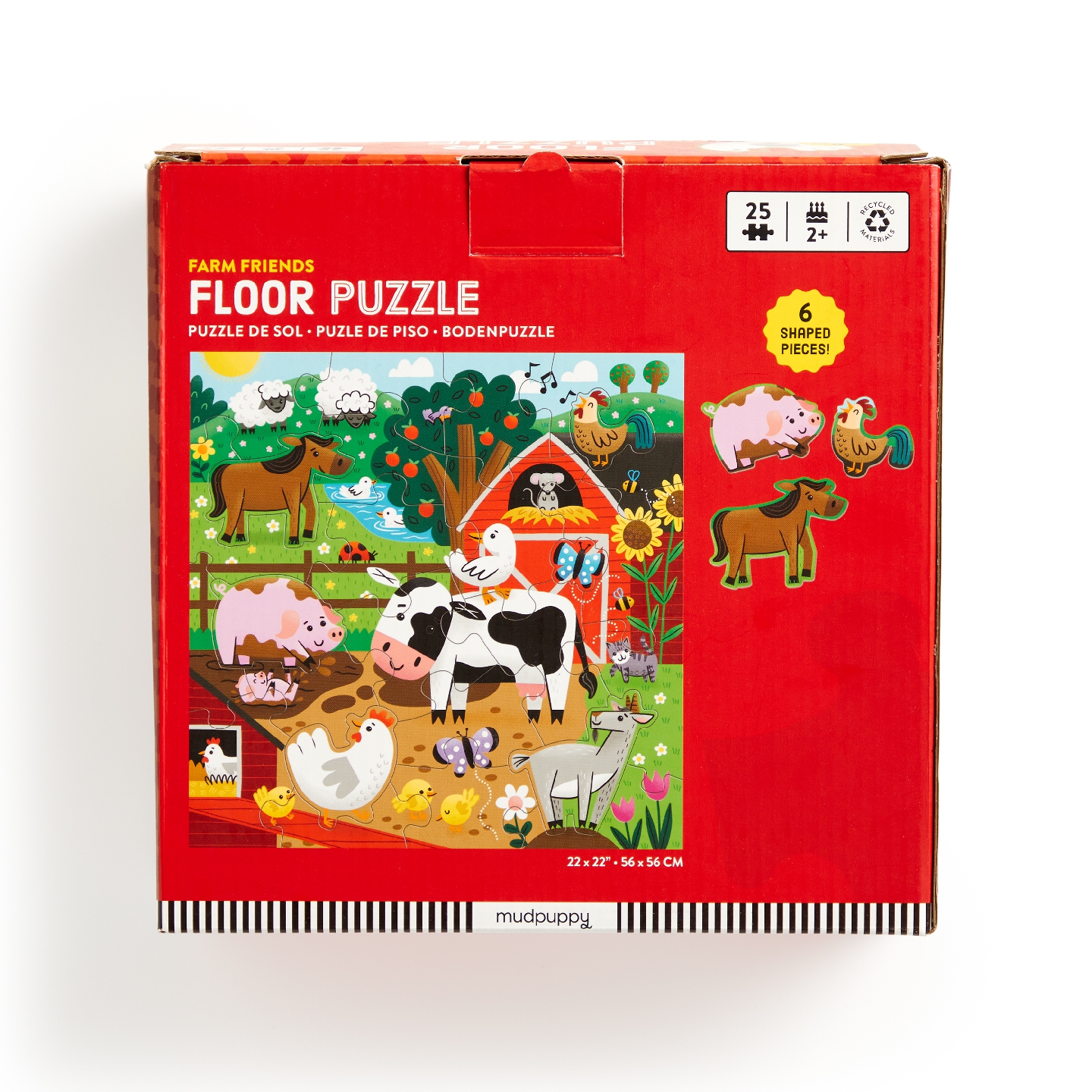 Farm Friends 25 Piece Floor Puzzle with Shaped Pieces
