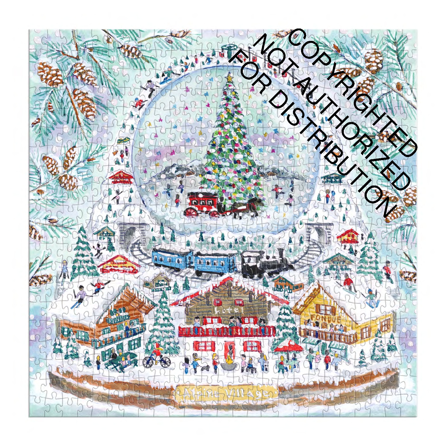 Michael Storrings Alpine Village Snowglobe 500 Piece Foil Puzzle
