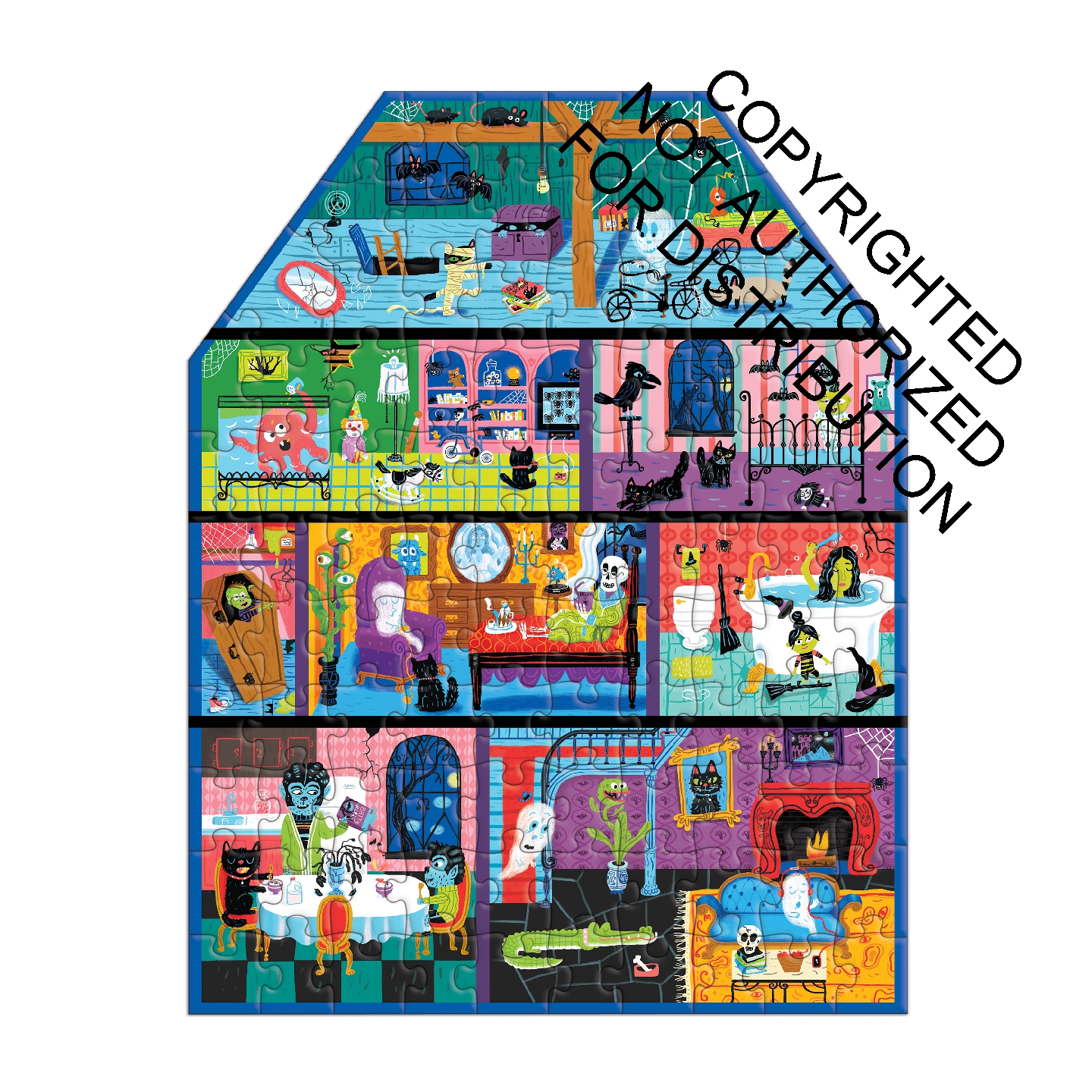 Spooky House 100 Pc House-Shaped Puzzle