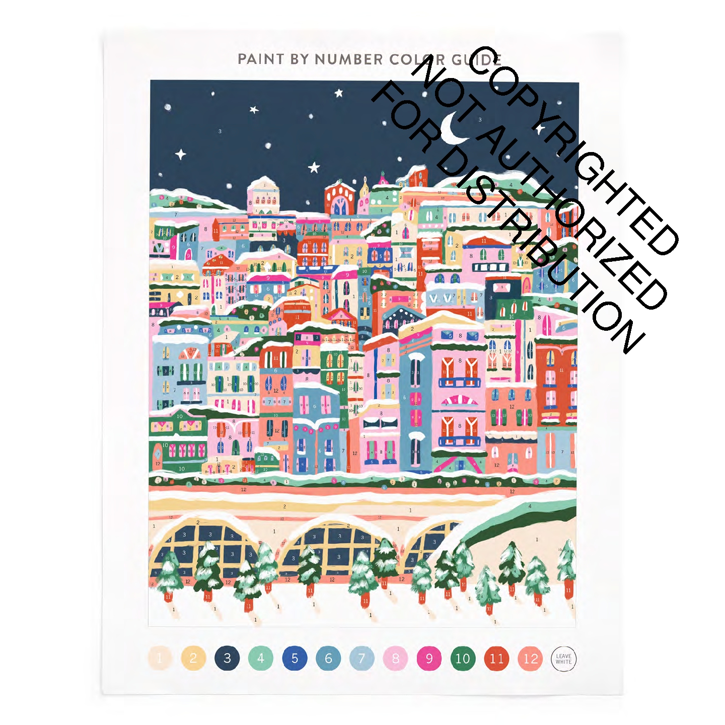 Snowy City 11x14 Paint by Number Kit