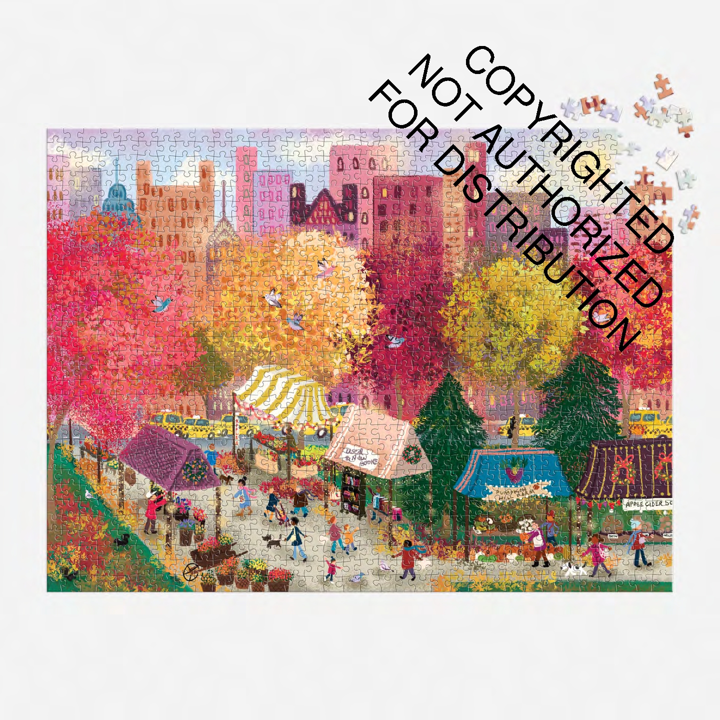 Joy Laforme Autumn at the City Market 1000 Piece Puzzle