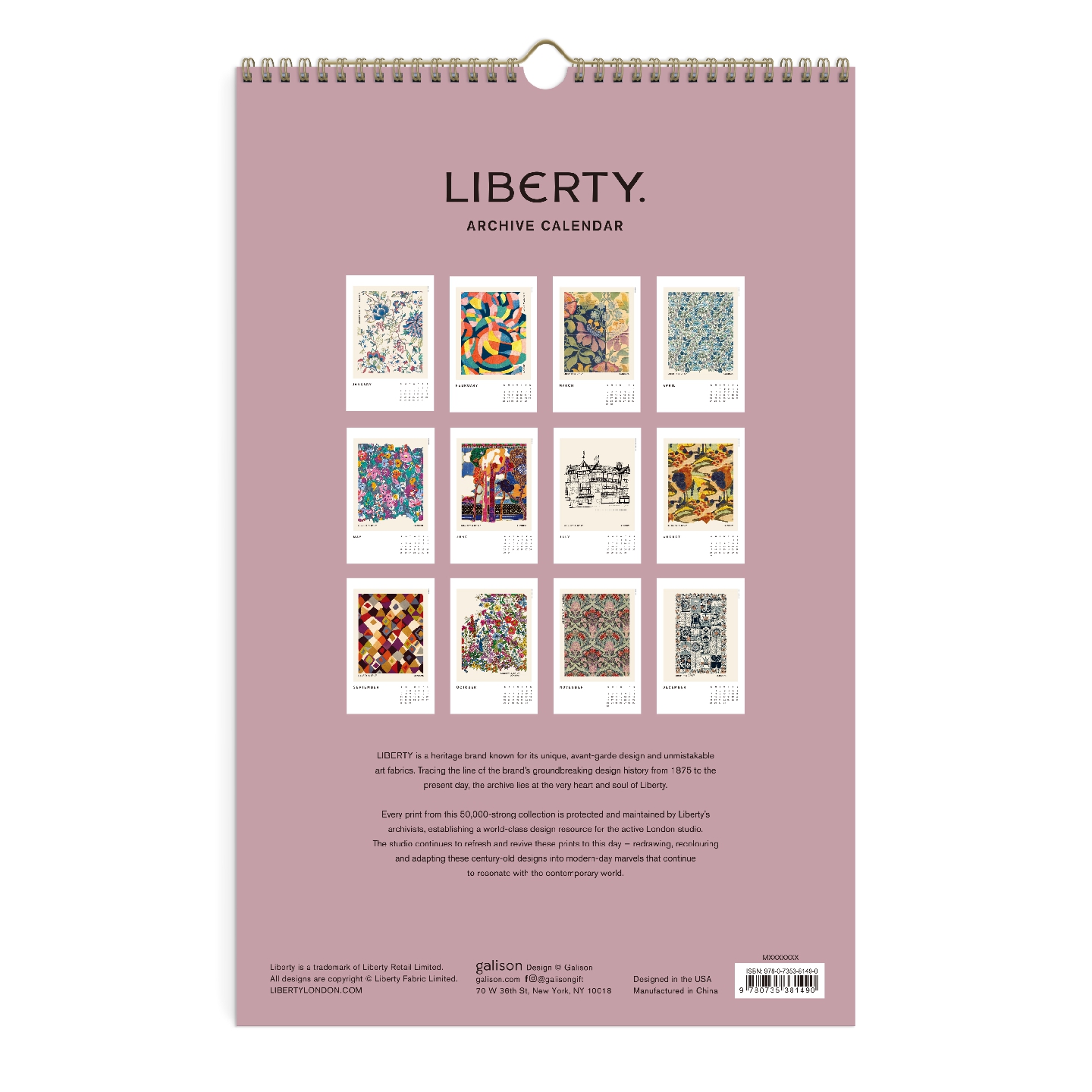 Liberty 2025 Wall Calendar