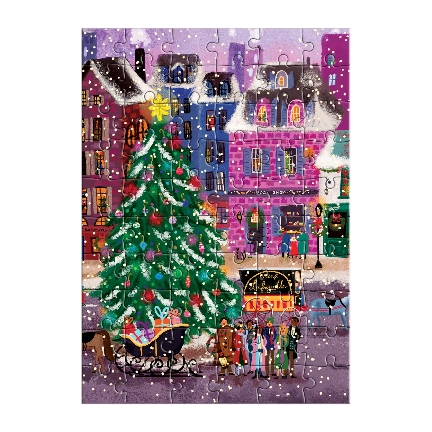 Joy Laforme Christmas Square Greeting Card Puzzle