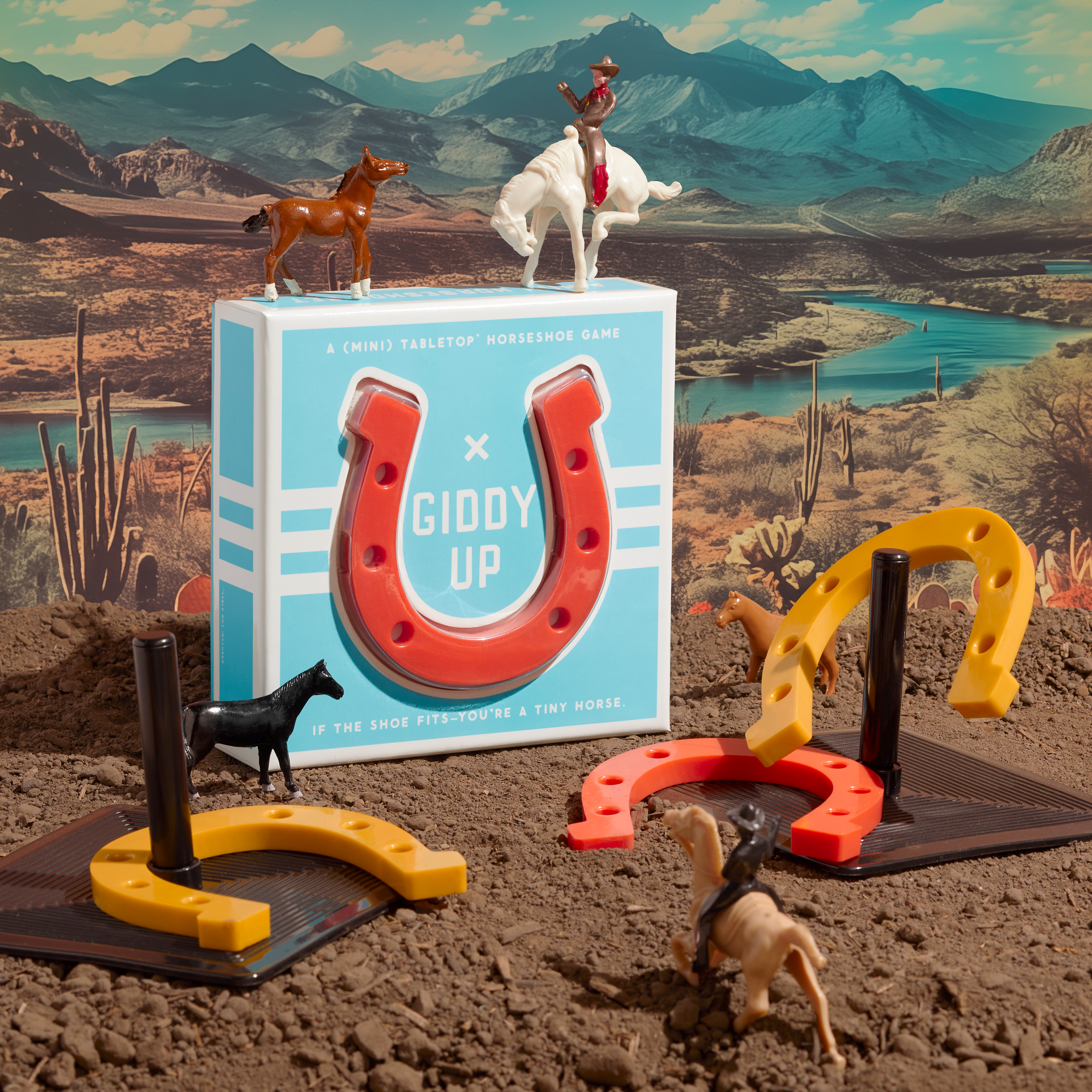 Giddy Up Tabletop Horseshoes Game