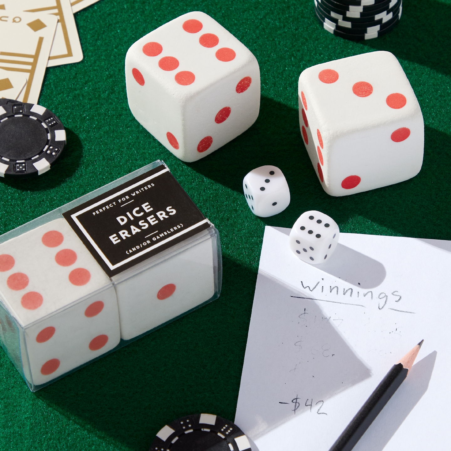 Make Big Mistakes Giant Dice Eraser Set