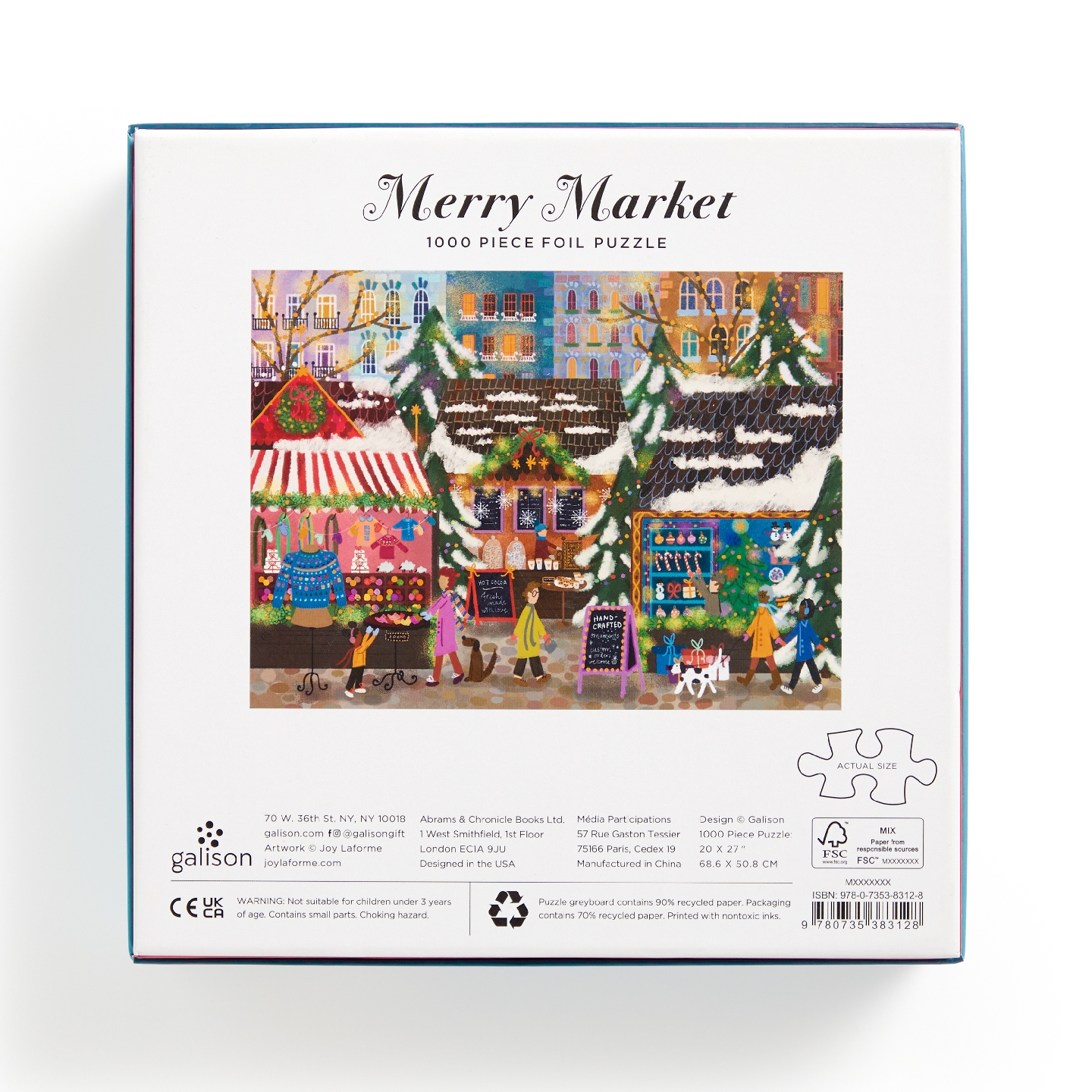 Joy Laforme Merry Market 1000 Piece Foil Puzzle in a Square Box
