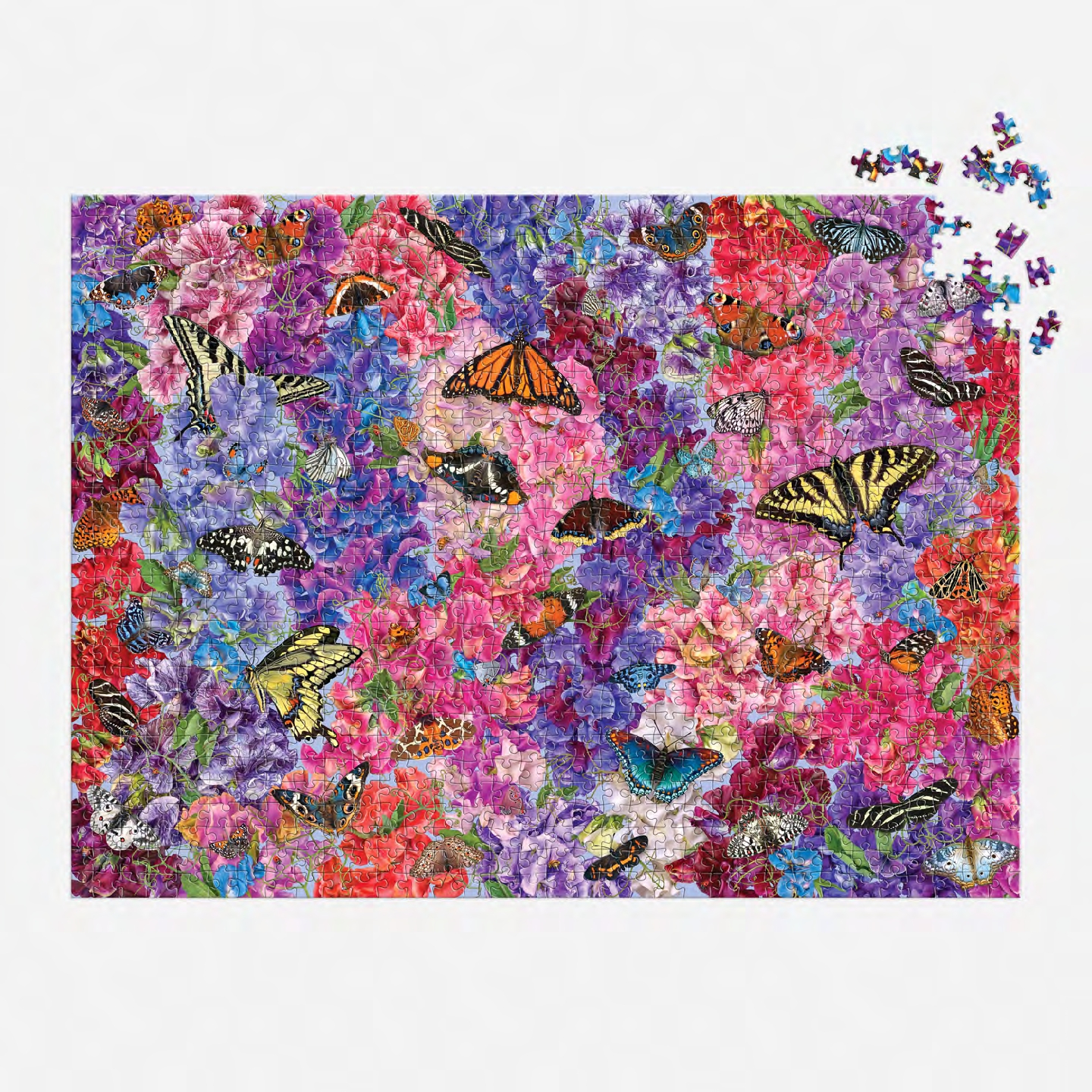 Troy Litten Butterflies In the Sweet Peas 1000 Piece Puzzle