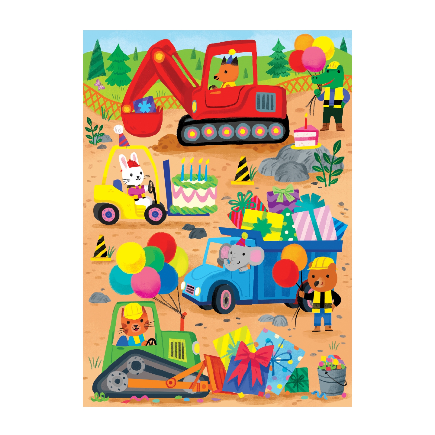 Construction Site Birthday Greeting Card Puzzle