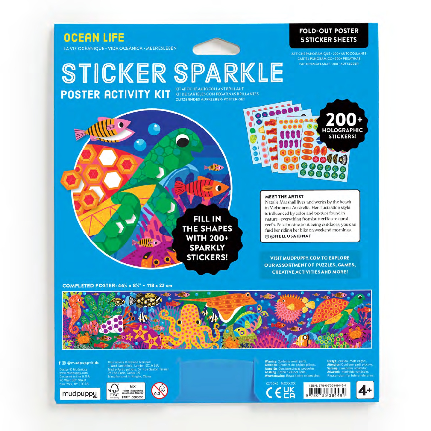 Ocean Life Sticker Sparkle Poster Activity Kit