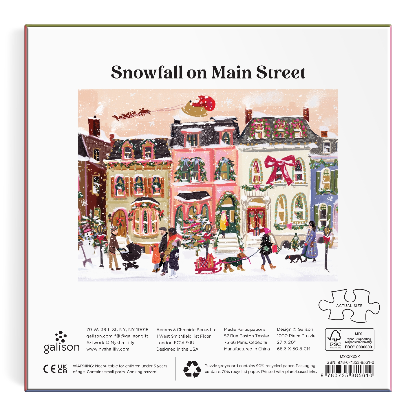 Snowfall on Main Street 1000 Piece Foil Puzzle