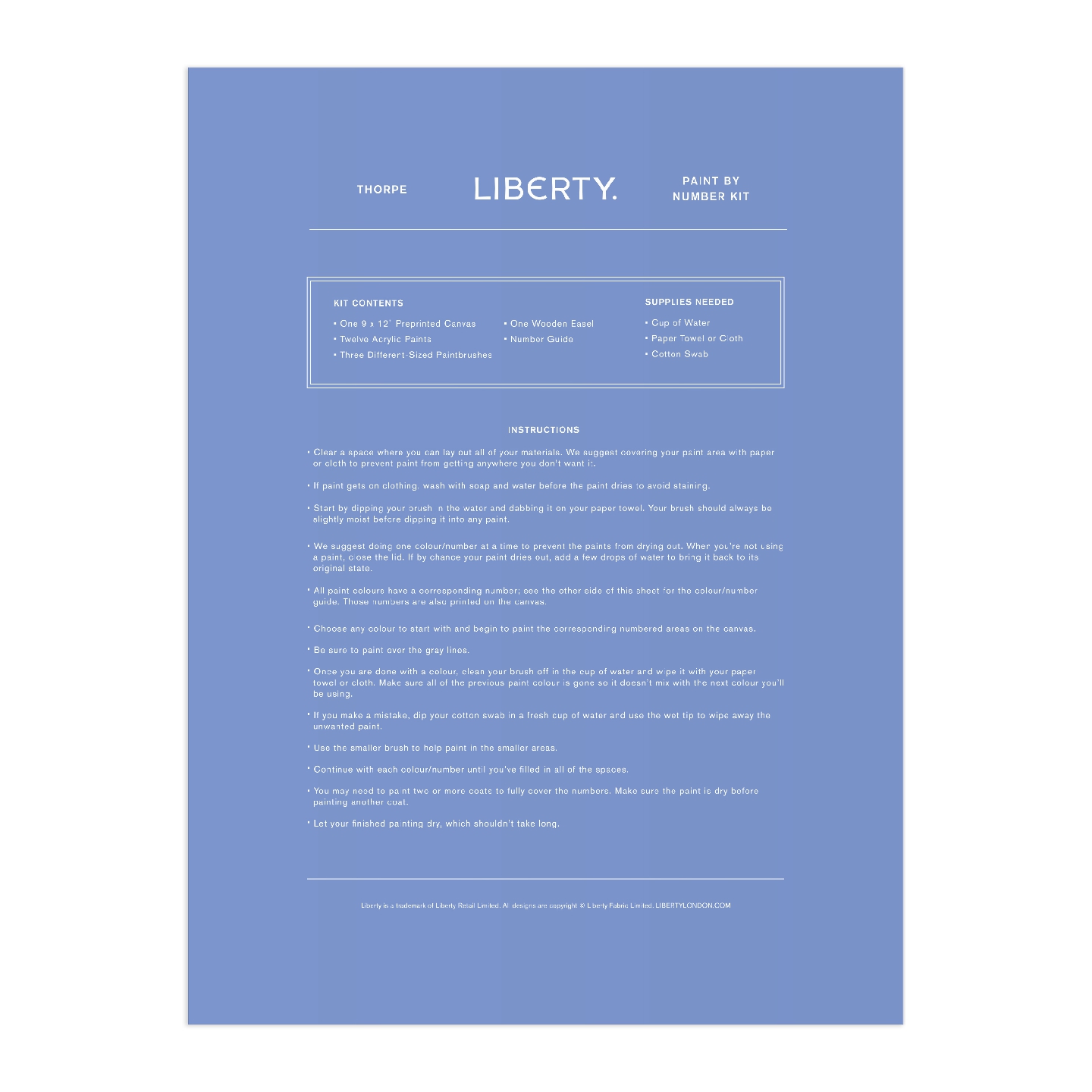 Liberty 9 x 12 Paint by Number Kit Thorpe