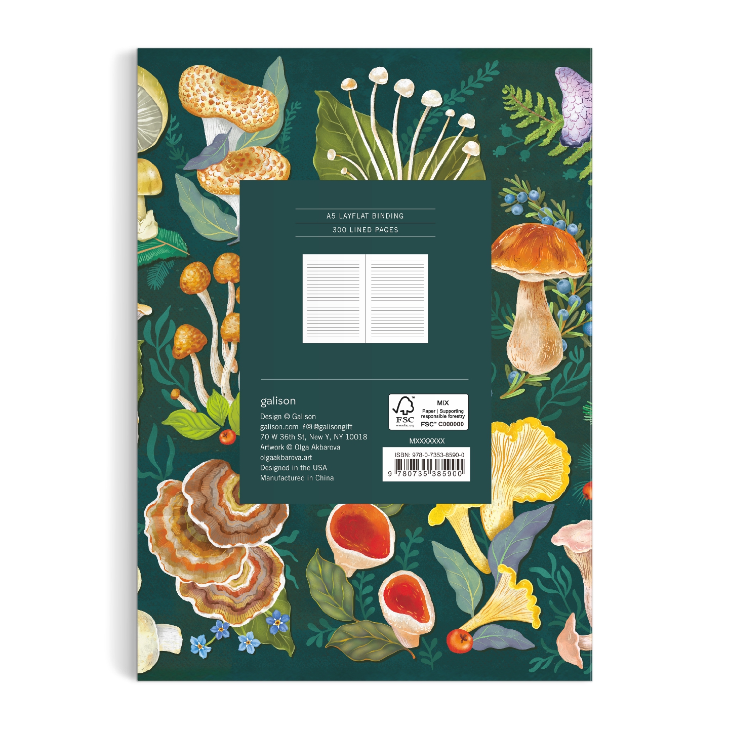 World of Mushrooms Premium A5 Notebook