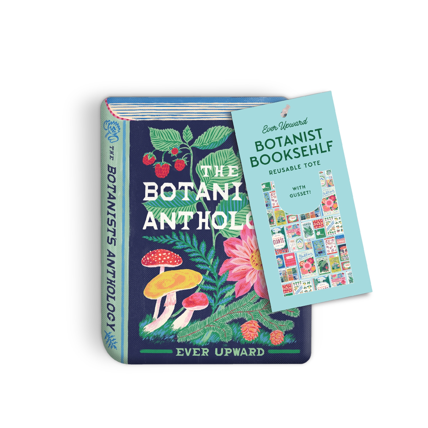 Ever Upward Botanist Bookshelf Packable Nylon Tote Bag