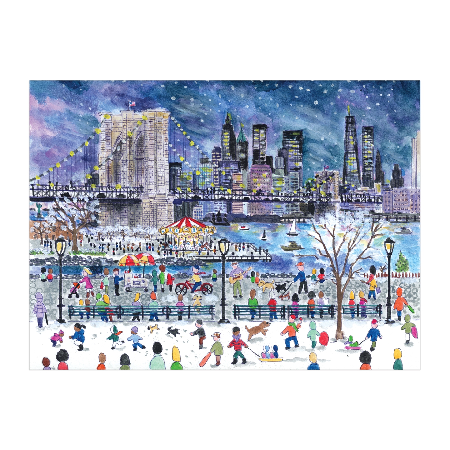 Michael Storrings Snowfall Over New York City 1000 Piece Puzzle