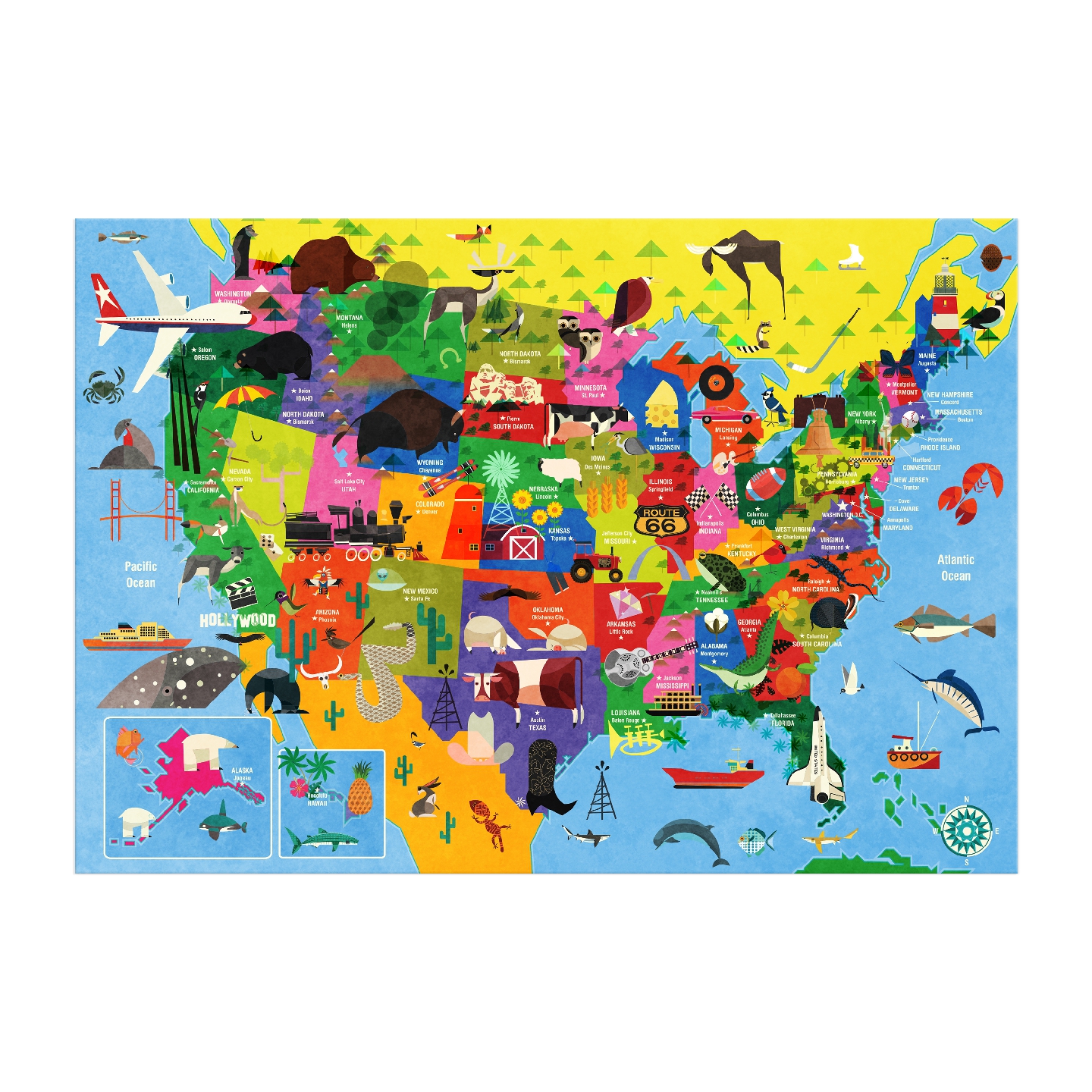 Map of the U.S.A. 100 Piece Puzzle