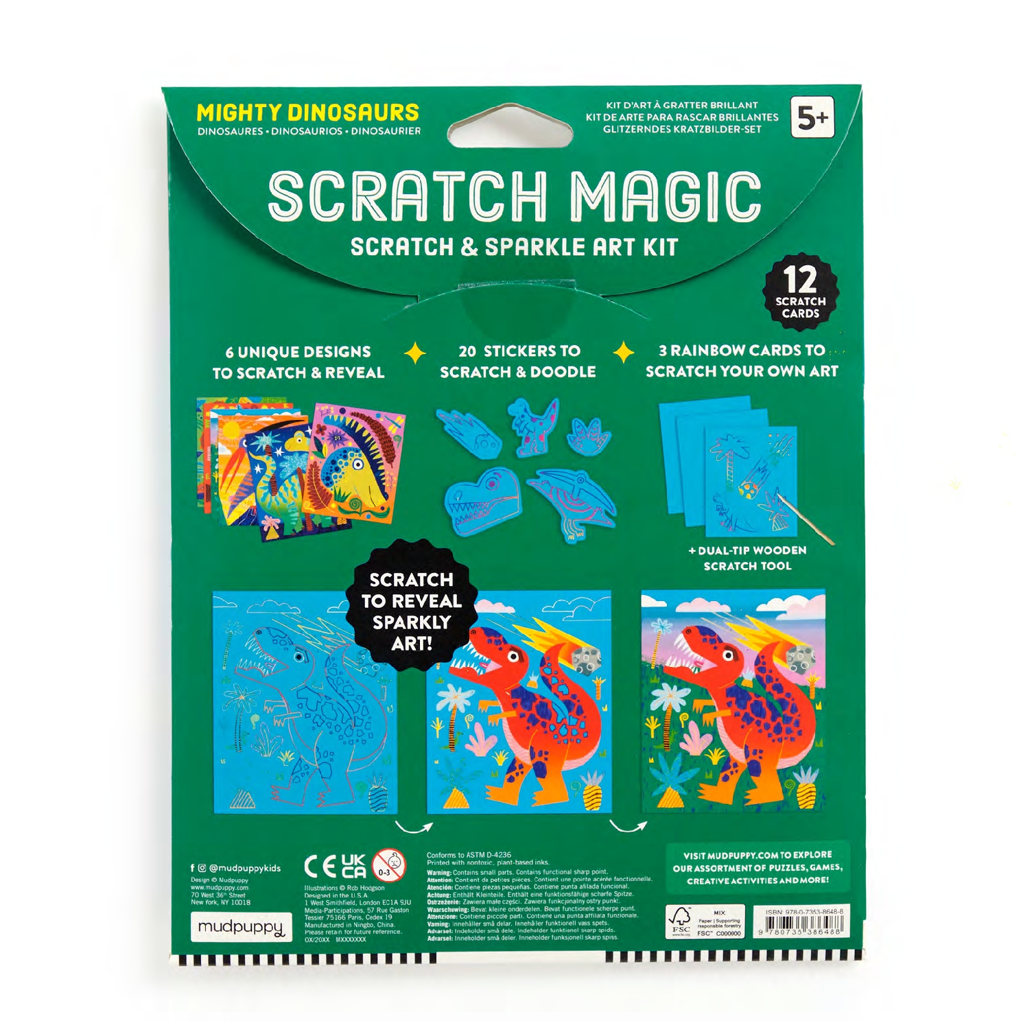 Mighty Dinosaurs Scratch Magic: Scratch & Sparkle Art Kit