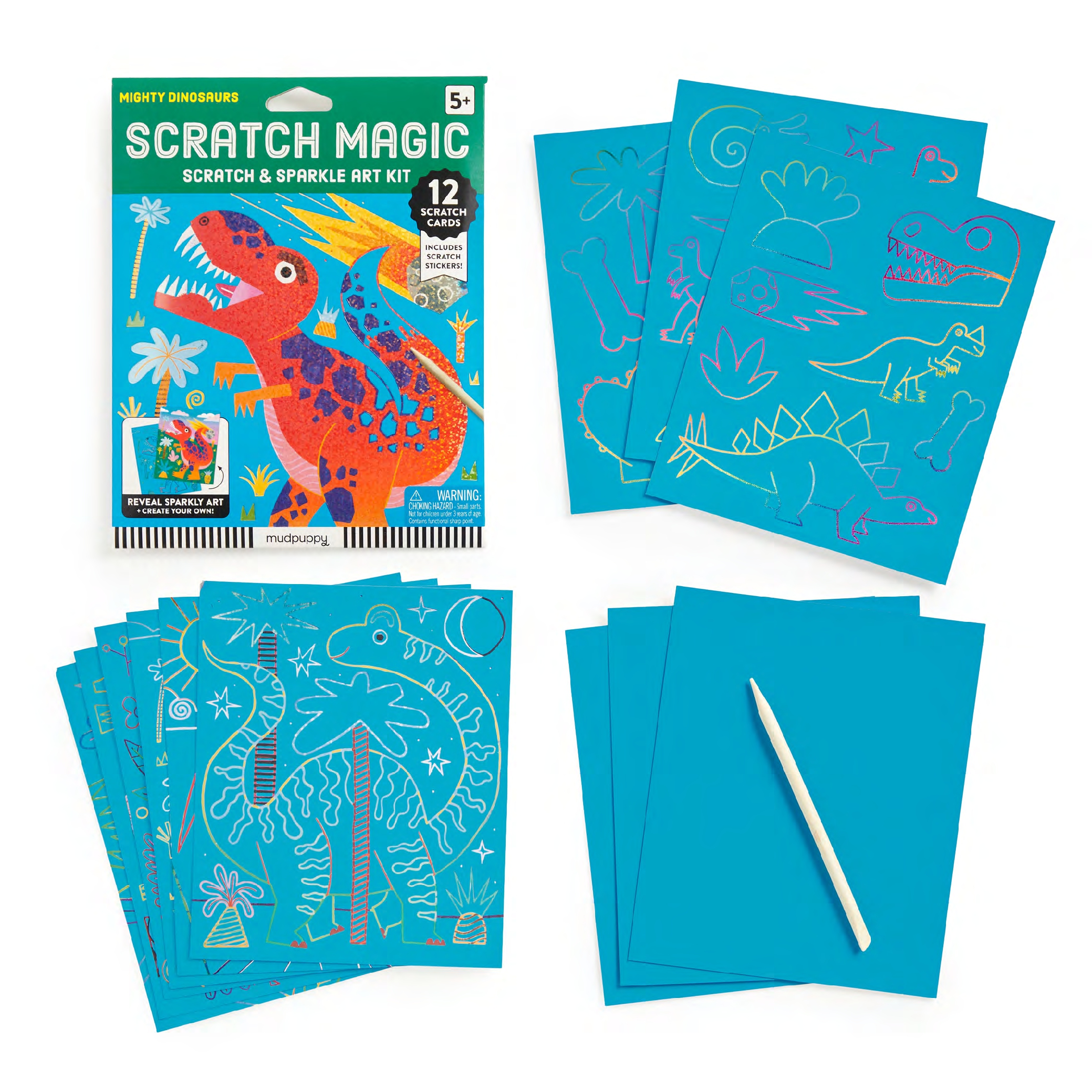 Mighty Dinosaurs Scratch Magic: Scratch & Sparkle Art Kit