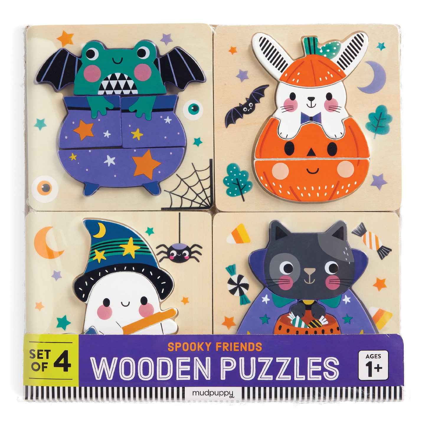Halloween Set of 4 Wood Puzzles