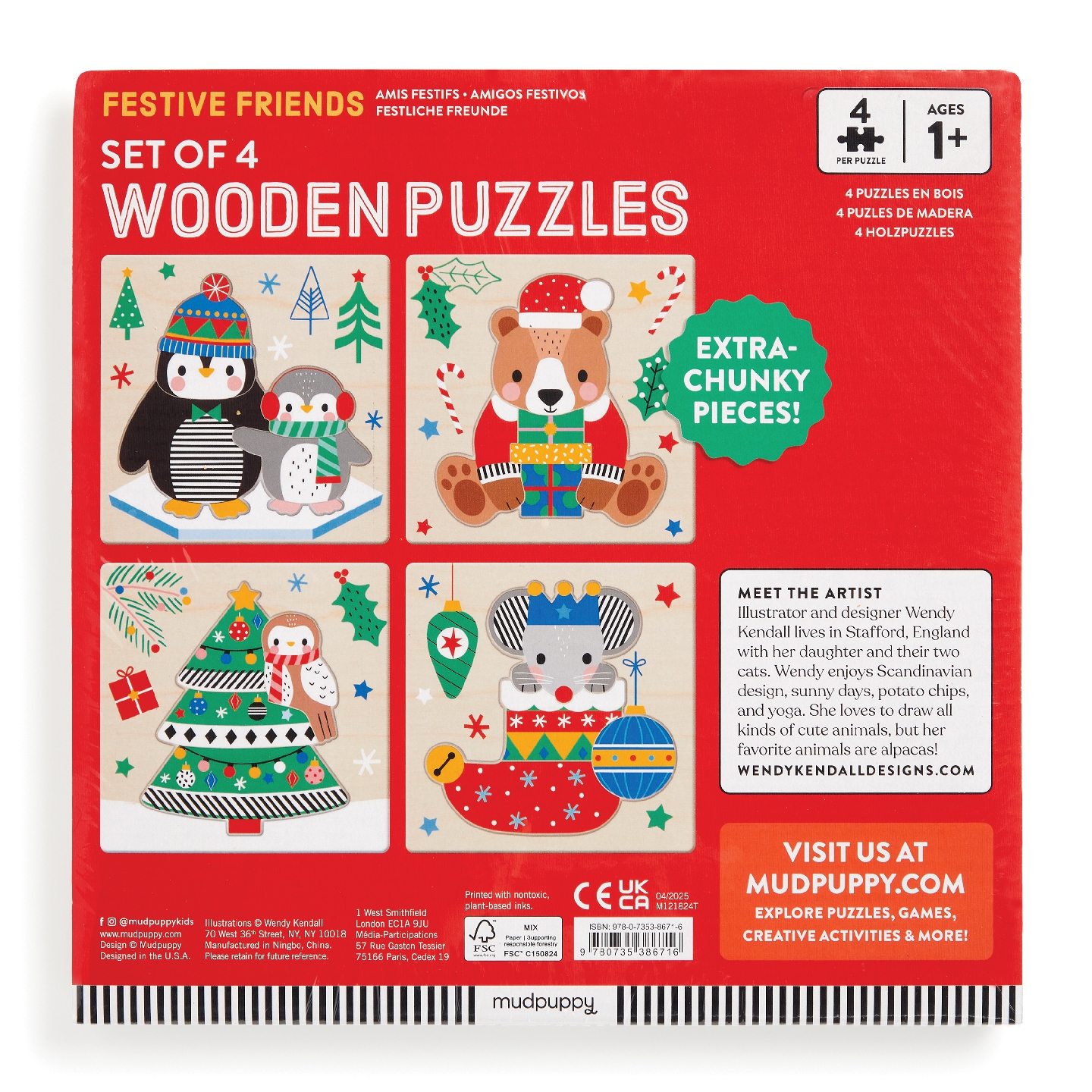 Christmas Set of 4 Wood Puzzles