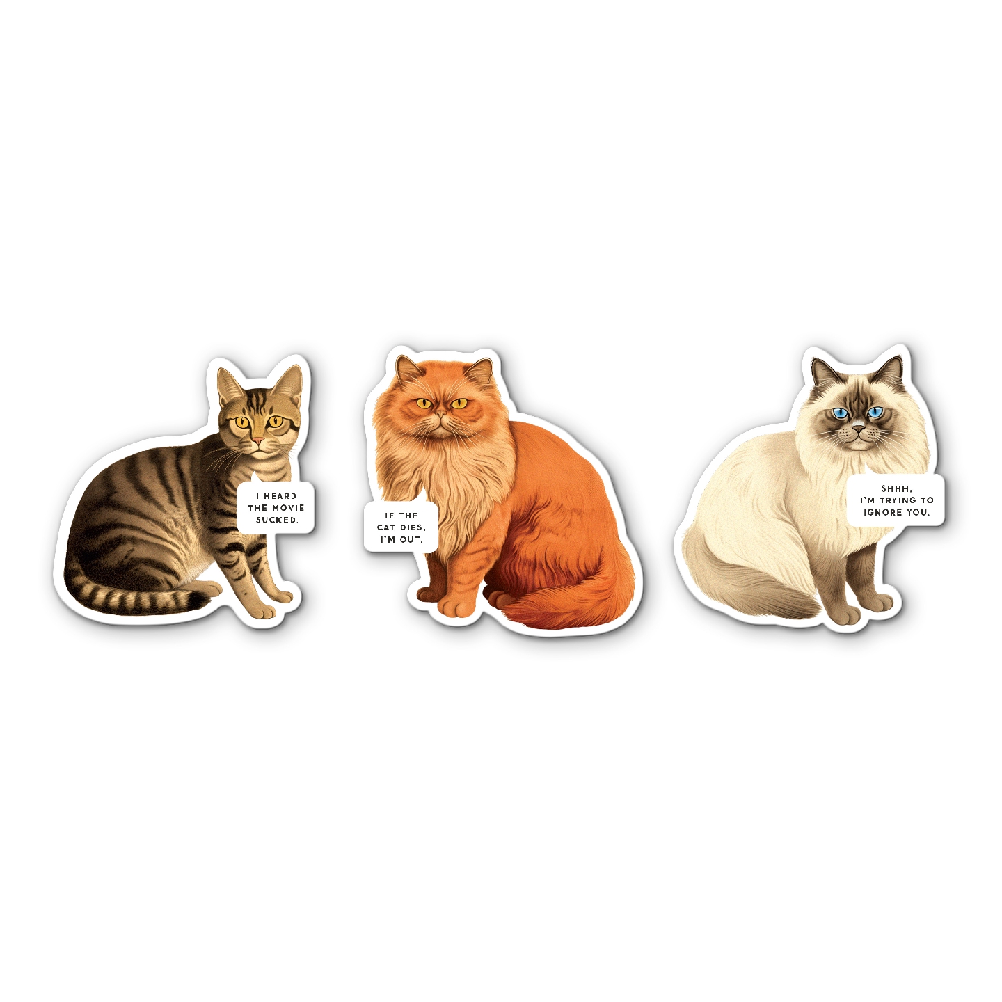 Moody Cats Magnetic Bookmark Set