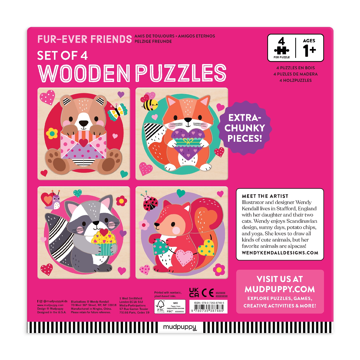 Fur-ever Friends Set of 4 Wooden Puzzles