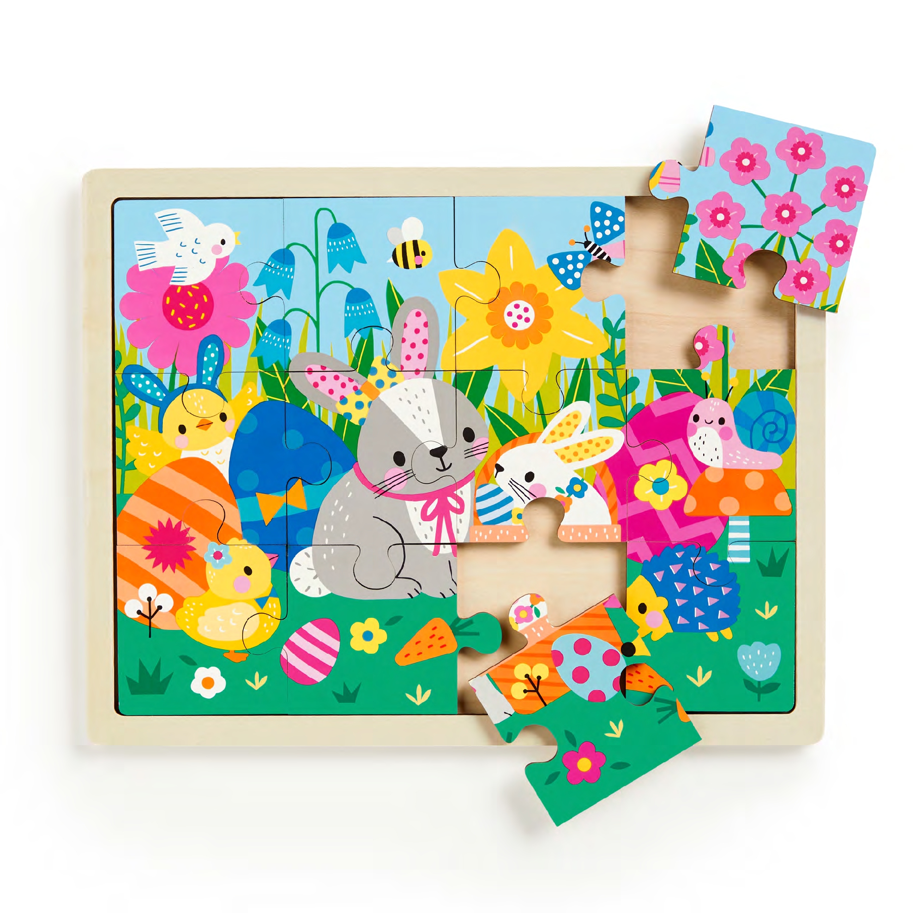 Spring Friends 12 Piece Wooden Puzzle
